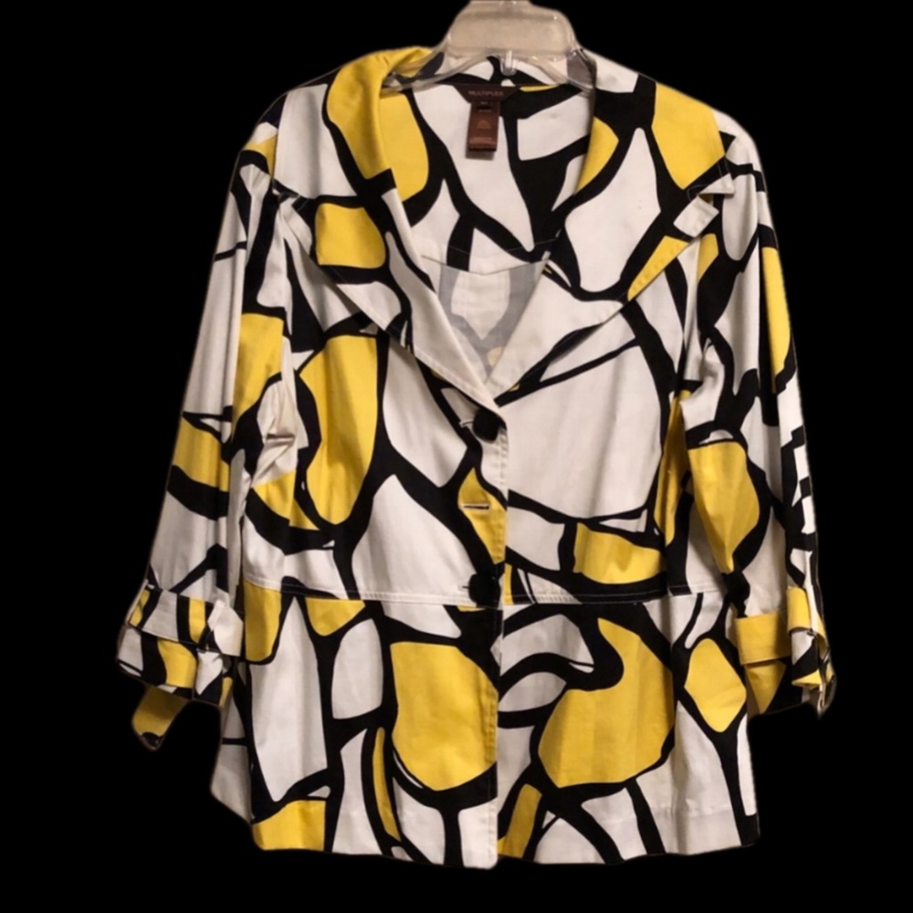 Multiples Patterned BlouseYellow, Black, White